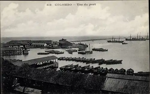 Ak Colombo Ceylon Sri Lanka, Vue du port