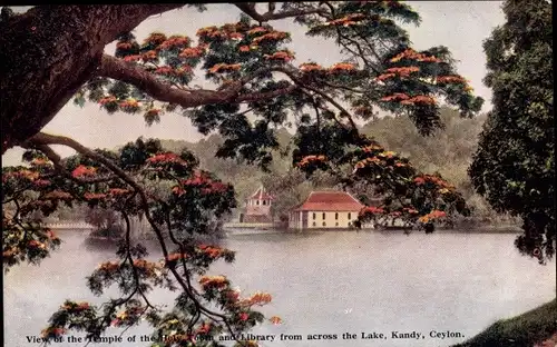 Ak Kandy Sri Lanka Ceylon, Temple, Library, Kandy Lake