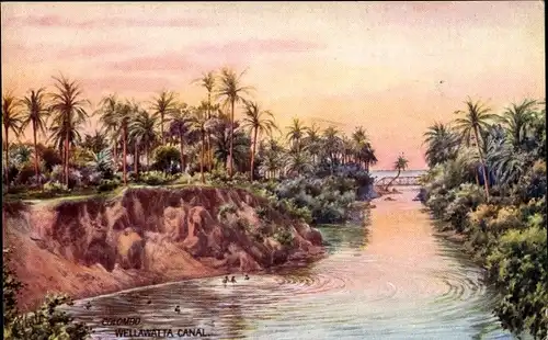 Künstler Ak Wellawatta Colombo Ceylon Sri Lanka, Wellawatta Canal, Tuck Series II No 8938