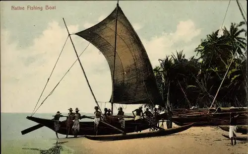 Ak Ceylon Sri Lanka, Native Fishing Boat