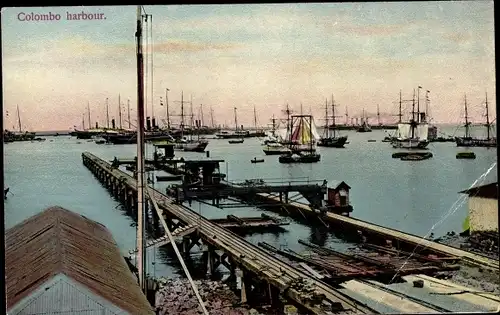 Ak Colombo Ceylon Sri Lanka, Harbour, Boote