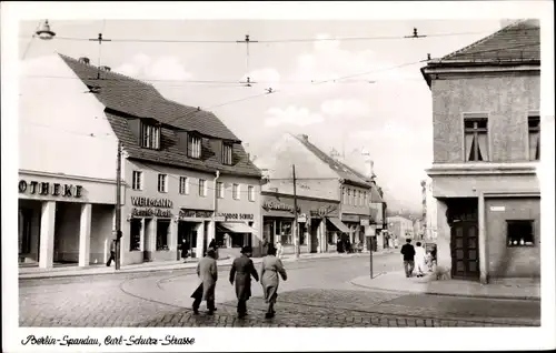 Ak Berlin Spandau, Carl Schulz Straße, Geschäfte Weimann, Gerold Klaule, Apotheke, Theodor Schulz