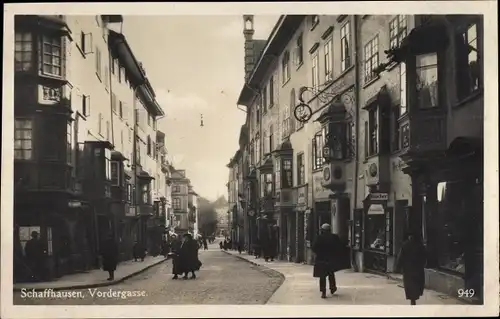 Ak Schaffhausen Stadt Schweiz, Vordergasse, Geschäfte