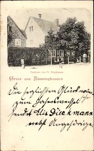 Ak Bünninghausen Büninghausen Lippetal in Westfalen, Gasthaus von Fr. Dieckmann