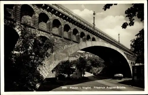 Ak Plauen im Vogtland, Friedrich August Brücke