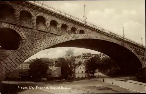 Ak Plauen im Vogtland, Friedrich August Brücke