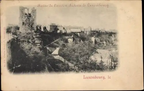 Ak Luxemburg Luxembourg, Ruine de l'ancien chateau de Luxembourg, Schloss