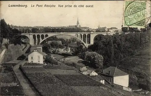 Ak Luxemburg Luxembourg, Le Pont Adolphe, Vue Prise du cote ouest