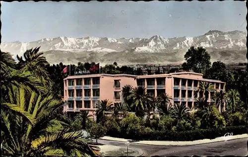 Ak Marrakesch Marokko, Hotel de La Menara et l'Atlas