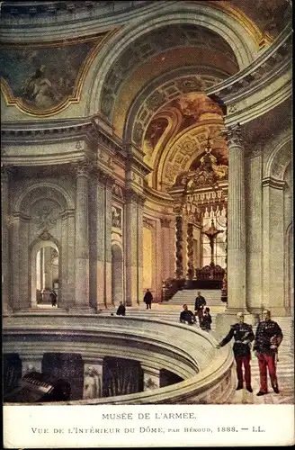 Ak Paris VII, Hotel des Invalides, Musee de l'Armee, Vue de l'interieur du Dome, par Beroud, 1888