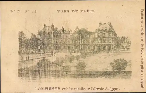 Ak Paris VI, Palais du Luxembourg, l'Oriflamme est le meilleur Petrole de Luxe