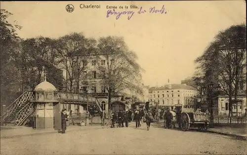 Ak Charleroi Wallonien Hennegau, Entree de la Ville