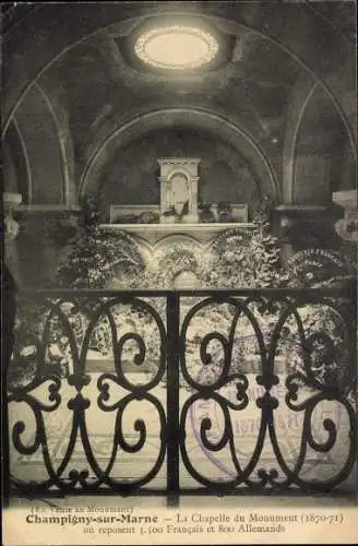 Ak Champigny sur Marne Val de Marne, La Chapelle du Monument (1870-71)