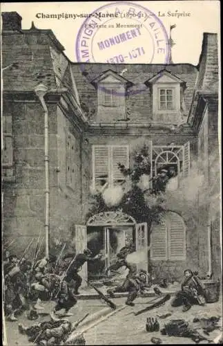 Ak Champigny sur Marne Val de Marne, La Surprise (1870-71), En vente au Monument