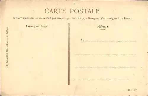 Ak Belfort Beffert Beffort Territoire de Belfort, Siege de 1870-71, La Tour de la Miotte bombardee