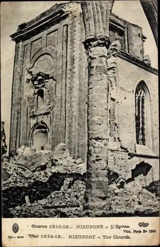 Ak Nieuport Meurthe et Moselle, Guerre 1916-1918, L'Eglise