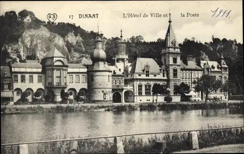 Ak Dinant Wallonien Namur, L'Hôtel de Ville et la Poste