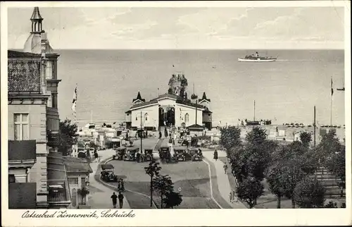 Ak Ostseebad Zinnowitz auf Usedom, Seebrücke, Meerblick