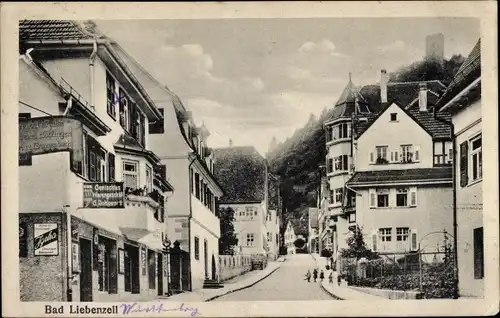 Ak Bad Liebenzell im Schwarzwald, Straßenansicht, Burg