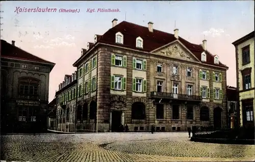 Ak Kaiserslautern in Rheinland Pfalz, Kgl. Filialbank