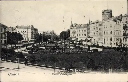 Ak Cottbus in der Niederlausitz, Kaiser Wilhelmplatz, Turm