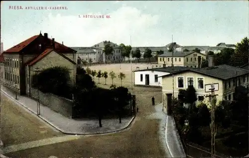 Ak Riesa an der Elbe Sachsen, Artillerie Kaserne, 1. Abteilung 68