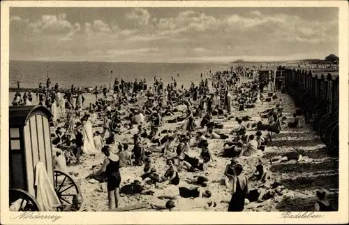 Ak Nordseebad Norderney Ostfriesland, Strandleben, Badegäste