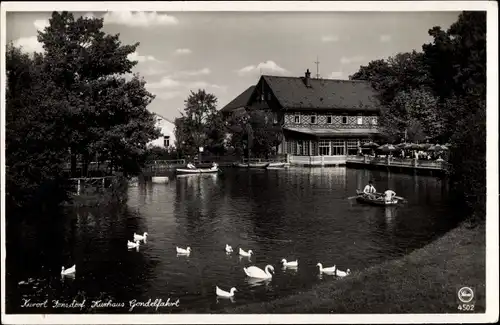 Ak Jonsdorf in Sachsen, Hotel Kurhaus, Gondelfahrt, Uferpartie