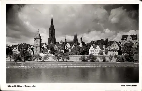 Ak Ulm an der Donau, Panorama, Blick vom Donauufer