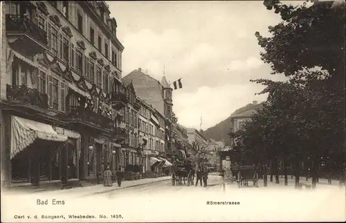 Ak Bad Ems an der Lahn, Römerstraße, Kutsche