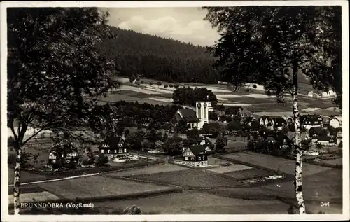 Ak Brunndöbra Klingenthal im Vogtland Sachsen, Panorama, Kirche