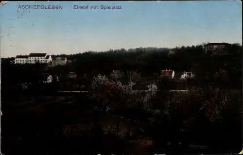 Ak Aschersleben im Salzlandkreis, Einetal mit Spielplatz