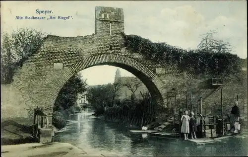 Ak Speyer am Rhein, Alte Stadtmauer, Am Riegel