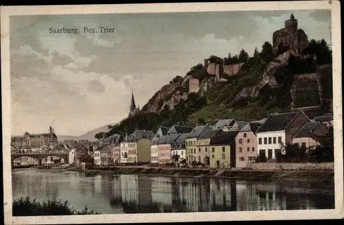 Ak Saarburg an der Saar Bezirk Trier, Panorama, Kirchturm