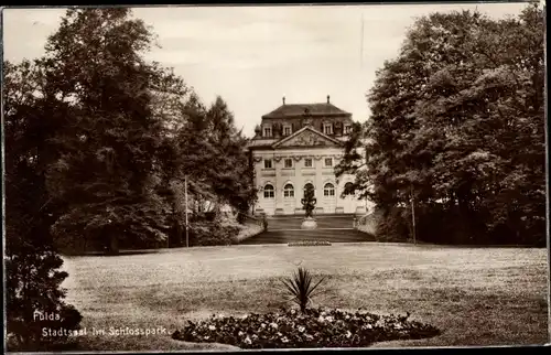 Ak Fulda in Hessen, Stadtsaal im Schlosspark, Außenansicht