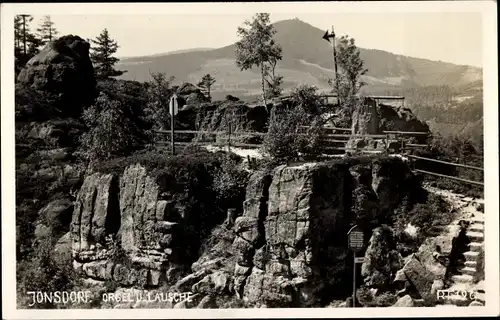 Foto Ak Jonsdorf in Sachsen, Orgel und Lausche