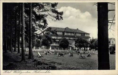 Ak Hahnenklee Bockswiese Goslar im Harz, Hotel und Pension Waldgarten, Garten