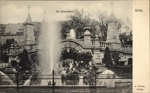 Ak Gotha in Thüringen, Die Wasserkünste, Fontäne