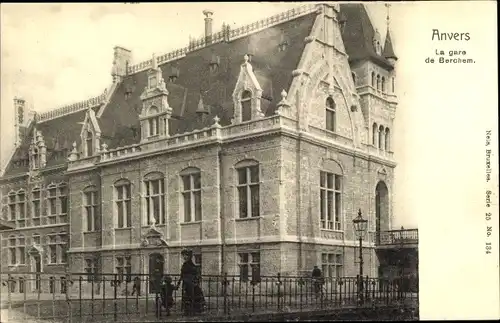 Ak Anvers Antwerpen Flandern, La Gare de Berchem