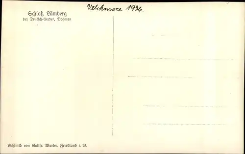 Ak Lemberk Lämberg Jablonné v Podještědí Deutsch Gabel Region Reichenberg, Schloss, Brauerei