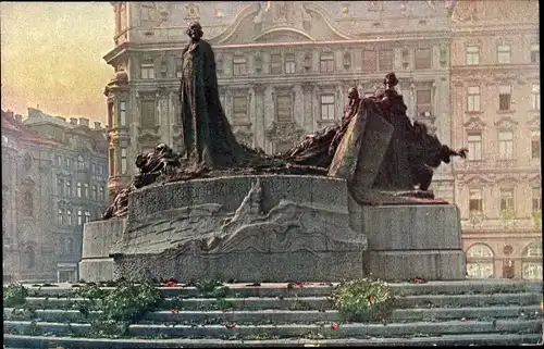Ak Praha Prag Tschechien, Jan-Hus-Denkmal