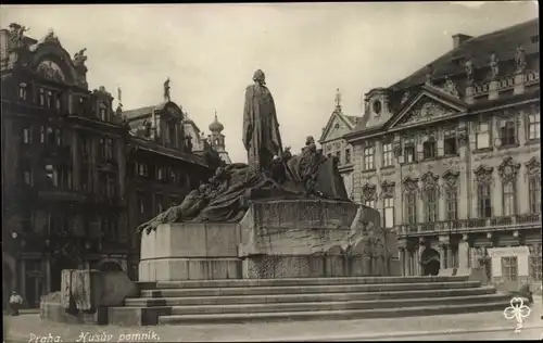 Ak Praha Prag Tschechien, Jan-Hus-Denkmal