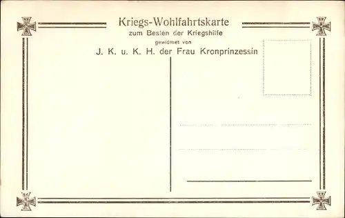 Ak Kronprinzens Jüngster in Feldgrau, Kriegshilfe, Portrait