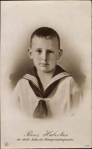 Ak Prinz Hubertus, der dritte Sohn des Kronprinzenpaares, Portrait, NPG 5359