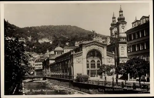 Ak Karlovy Vary Karlsbad Stadt, Sprudel Kolonnade
