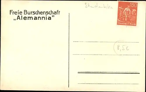 Studentika Ak Alemannia sei's Panier, Freie Burschenschaft Alemannia