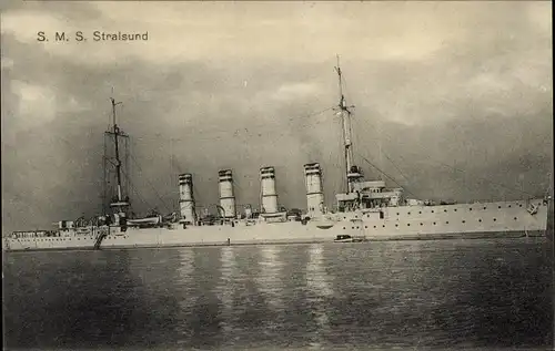 Ak Deutsches Kriegsschiff, SMS Stralsund, Kleiner Kreuzer