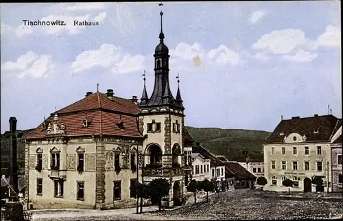 Ak Tischnowitz Tisnov Südmähren, Rathaus