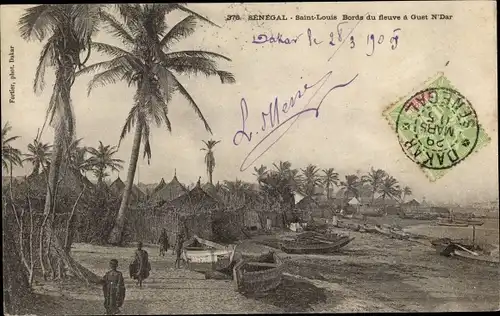 Ak Saint Louis Senegal, Bords du fleuve a Guet N'Dar