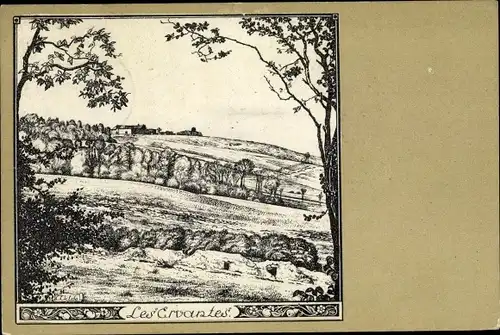 Künstler Ak Les Ervantes, Landschaft, westlicher Kriegsschauplatz